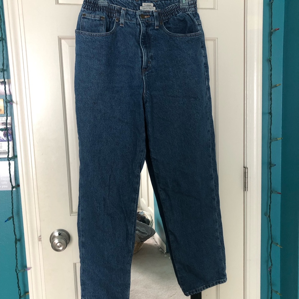 L.L. Bean flannel lined jeans size 8